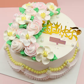 网红手绘蛋糕浪漫花园生日蛋糕