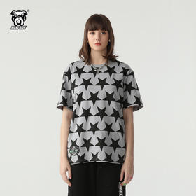 MEET.ROY简约几何星星满印工艺徽章时尚短袖T恤01MR1325