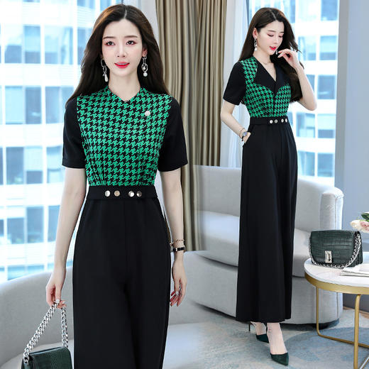 连体裤女夏季新款时尚气质通勤高腰韩版阔腿裤女装HR-WY87989 商品图1