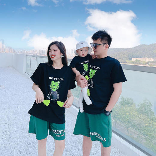 黛唯梵 亲子装老虎T恤夏季新款卡通短袖一家三口家庭装洋气母女半袖上衣国庆出游 商品图6