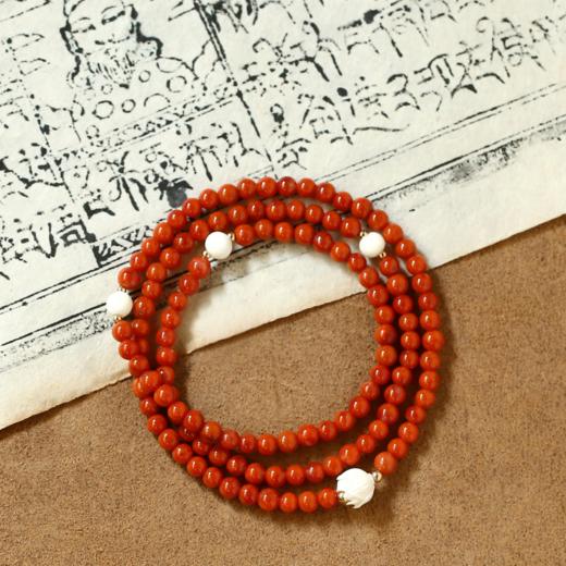 醍醐 南红玛瑙 猛犸象牙 手串 三圈 商品图0