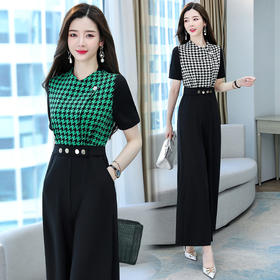连体裤女夏季新款时尚气质通勤高腰韩版阔腿裤女装HR-WY87989