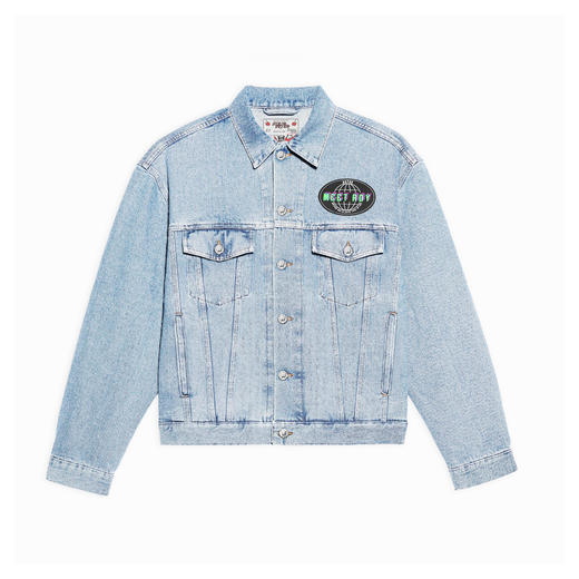 MEET.ROY麒麟祥云系列45#刺绣 蓝色水洗做旧牛仔夹克 常规版型01MR1378 商品图4