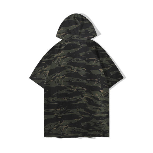 MEET.ROY虎纹迷彩口罩主题蝴蝶结印花插肩oversize版型半袖帽衫01MR1359 商品图4