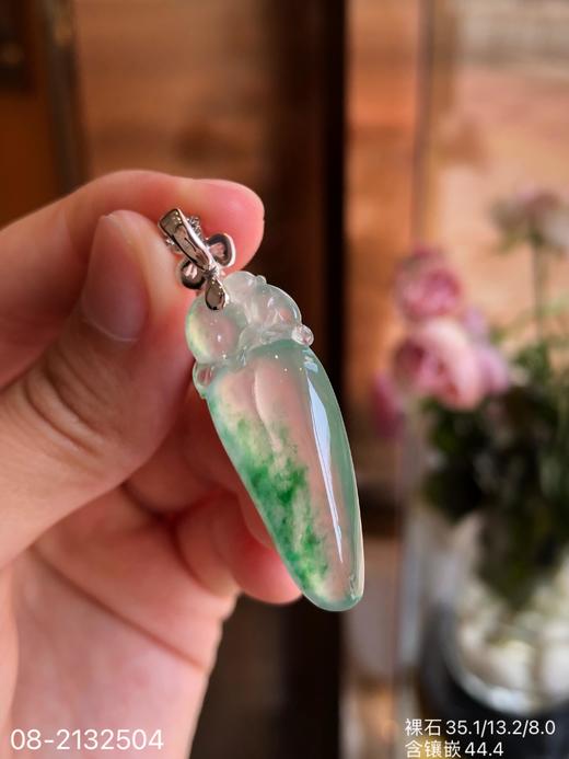 08-2132504，高冰近玻璃飘翠福瓜吊坠，48999 商品图5