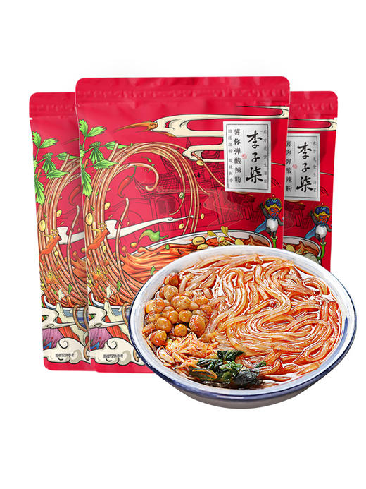 李子柒薯你弹酸辣粉袋装红薯粉四川粉丝方便速食252g*3袋 商品图0