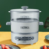 膳魔师（THERMOS）多功能小火锅料理锅家用电火锅多用途电热锅电煮锅烧烤肉不沾锅EHA-4301A 奶油白标配 商品缩略图0