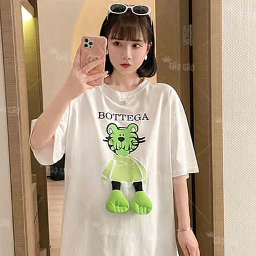 黛唯梵 亲子装老虎T恤夏季新款卡通短袖一家三口家庭装洋气母女半袖上衣国庆出游 商品图8