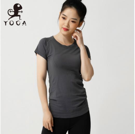 【现货秒发】壁虎瑜伽轻裳 灰色T恤 亲肤透气速干瑜伽短袖t恤（无胸垫） 商品图1