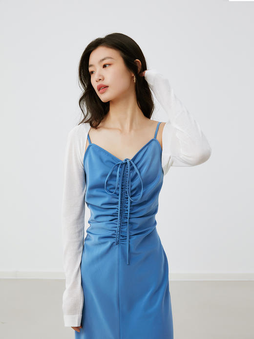 【周四精选福利】HeyDress针织开衫女时髦叠穿披肩袖一片式坎肩短款长袖防晒衫 商品图3