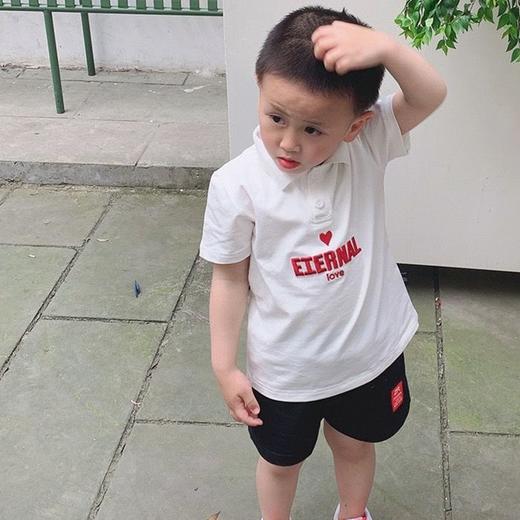 黛唯梵 婴儿亲子装夏装一家三四母子短袖t恤母女爱心POLO衫连衣裙潮国庆出游 商品图8