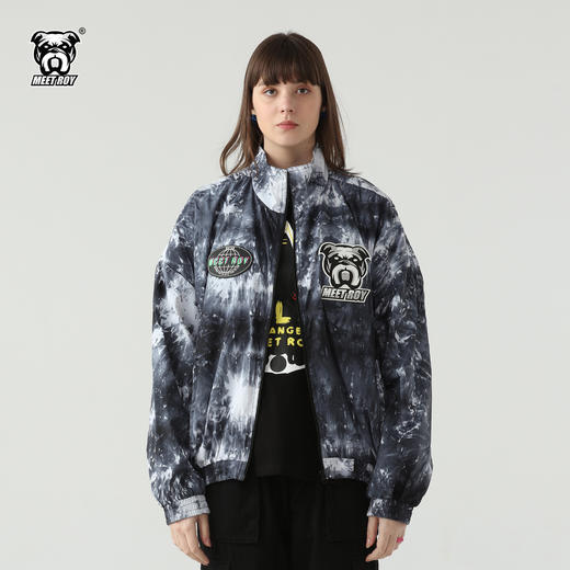 MEET.ROY扎染kobeer轻薄复古蝙蝠袖硅胶章夹克01MR1355 商品图0