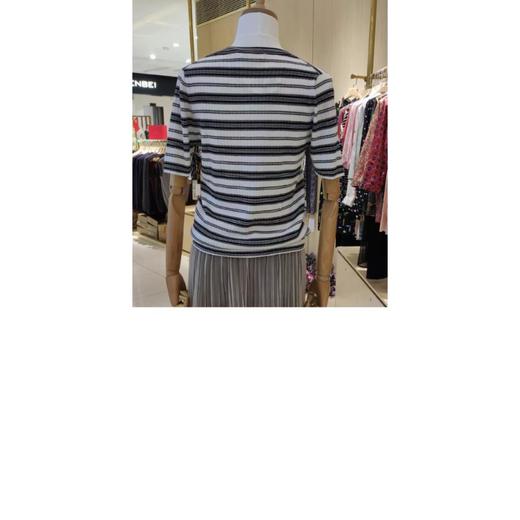 3楼米皇圆领夹条女衫 商品图1