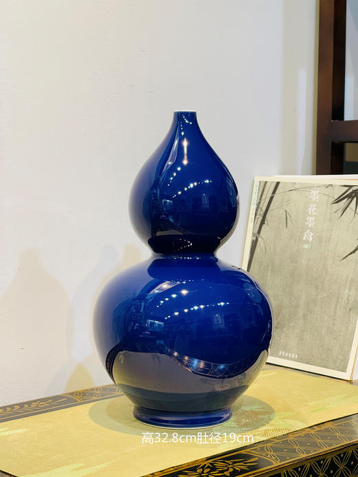 马晨：【颜色釉】霁蓝釉赏瓶 商品图1
