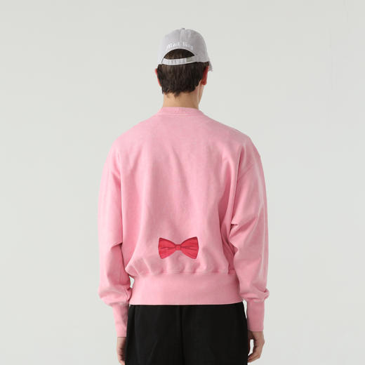 MEET.ROY口罩主题蝴蝶结狗 短版宽松水洗做旧卫衣01MR1314 商品图1