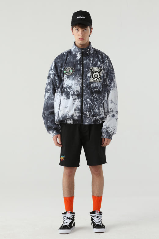 MEET.ROY扎染kobeer轻薄复古蝙蝠袖硅胶章夹克01MR1355 商品图2