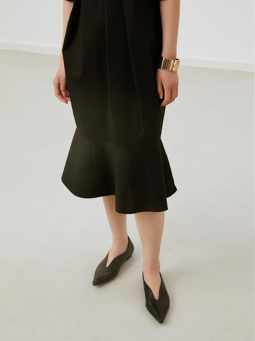 HeyDress法式复古连衣裙女宽松显瘦鱼尾设计感小黑裙气质小众裙子 商品图2