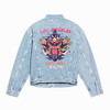 MEET.ROY麒麟祥云系列45#刺绣 蓝色水洗做旧牛仔夹克 常规版型01MR1378 商品缩略图3