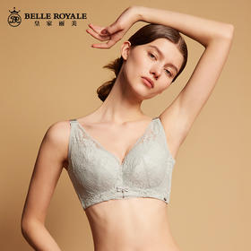 皇家丽美柔软记忆钛圈康维斯面料大胸显小3/4蕾丝文胸薄款内衣女WJ095-1