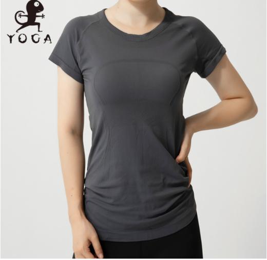 【现货秒发】壁虎瑜伽轻裳 灰色T恤 亲肤透气速干瑜伽短袖t恤（无胸垫） 商品图2