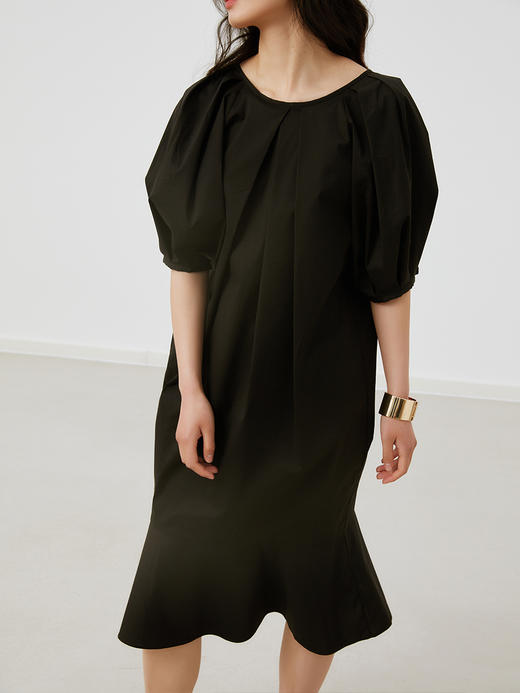 HeyDress法式复古连衣裙女宽松显瘦鱼尾设计感小黑裙气质小众裙子 商品图4