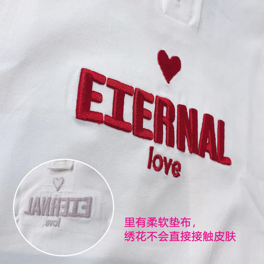 黛唯梵 婴儿亲子装夏装一家三四母子短袖t恤母女爱心POLO衫连衣裙潮国庆出游 商品图6