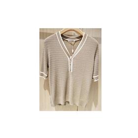 3楼米皇V领短袖女衫