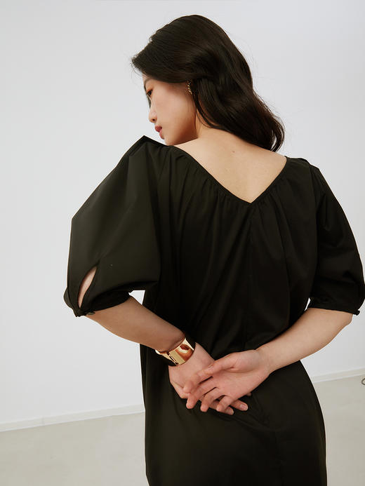 HeyDress法式复古连衣裙女宽松显瘦鱼尾设计感小黑裙气质小众裙子 商品图3