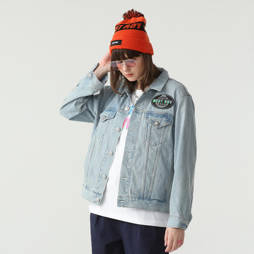 MEET.ROY麒麟祥云系列45#刺绣 蓝色水洗做旧牛仔夹克 常规版型01MR1378 商品图2