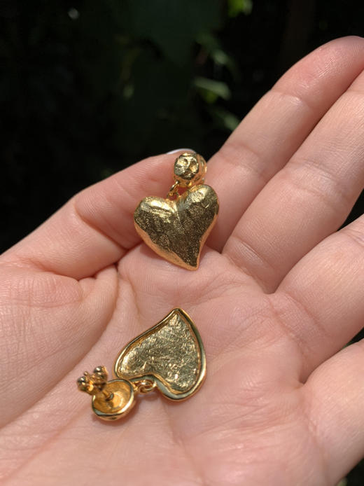 417-10小众品 Mer复古摩登 金色桃心 耳环项链套装 跑量特 商品图12