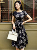 孤品-“西西里的美丽传说”6180573C颈袖添香季新款时尚气质显瘦印花长裙中长款女士真丝连衣裙J6180573C不退可换 商品缩略图3