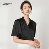 重磅真丝V领短袖套头上衣 商品缩略图4