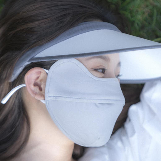 【买2送1！MrsUla冰丝护眼周防晒口罩】有效阻隔紫外线95%，专业级防护UPF50+，柔软轻薄不闷痘，轻薄隔热，冰凉降温 商品图2