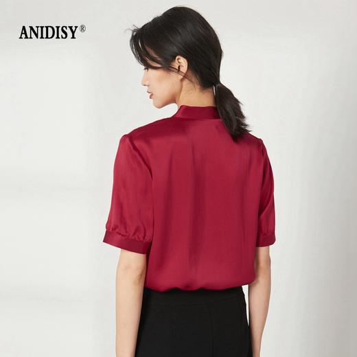 重磅真丝V领短袖套头上衣 商品图3