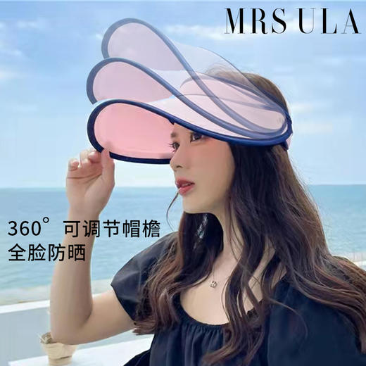 Mrs Ula尤拉小姐防晒帽UPF50+全脸防护轻盈透气两用遮阳帽子 商品图3