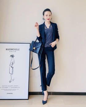 J83A2627颈袖添香智性风女精英OL气质职业装女士西装裤套装时尚正装J83A2627