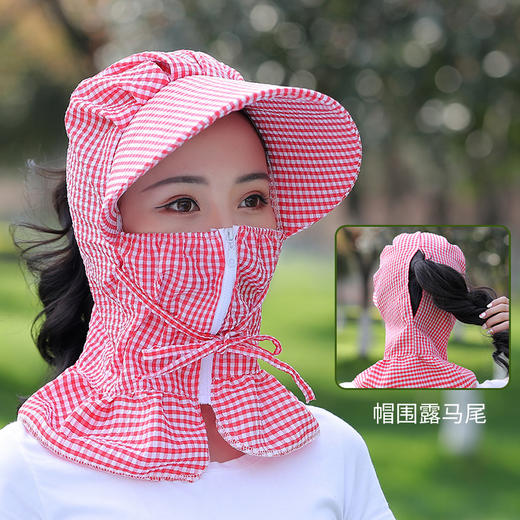 FS7074帽子遮阳帽女士防晒紫外线大沿骑车护脸户外可折叠夏季妈妈太阳帽 商品图2