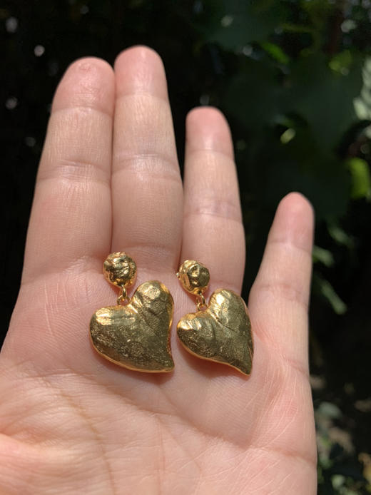 417-10小众品 Mer复古摩登 金色桃心 耳环项链套装 跑量特 商品图14