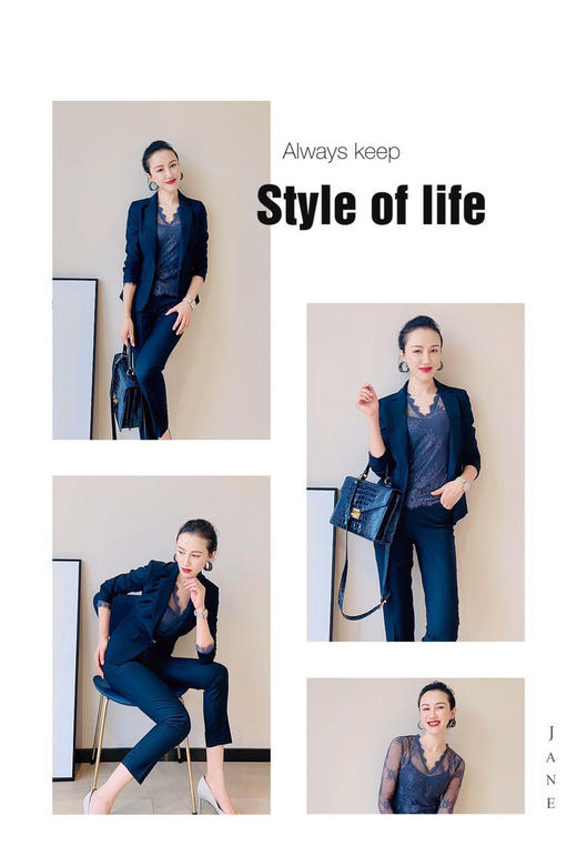 J83A2627颈袖添香智性风女精英OL气质职业装女士西装裤套装时尚正装J83A2627 商品图4