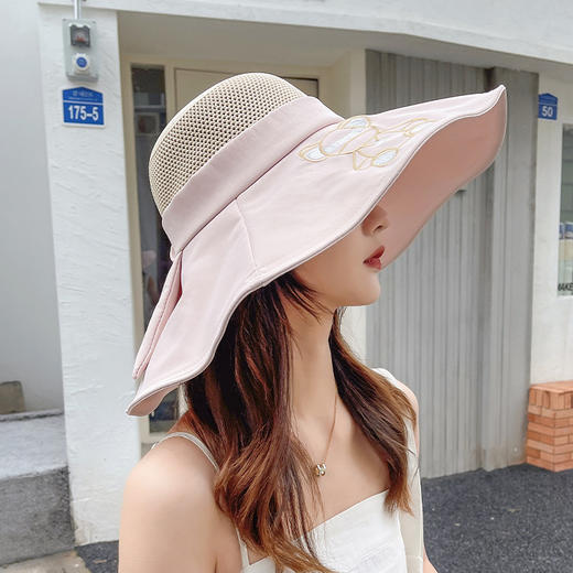 【秀帽】2022韩版时尚欧美大沿时装渔夫帽防晒防紫外线太阳帽可折叠遮阳帽 商品图3