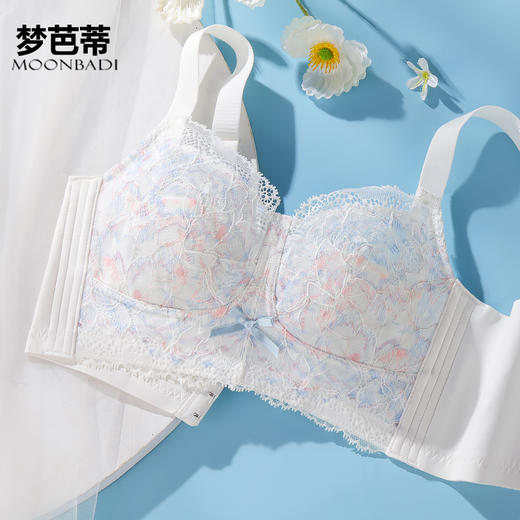 梦芭蒂内衣夏季薄款大胸显小胸罩调整型收副乳防下垂文胸华灯初上 商品图0