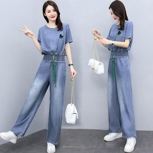 新款感港味轻熟御姐学院小香风小个子牛仔套装HR-WXA11-29 商品图3