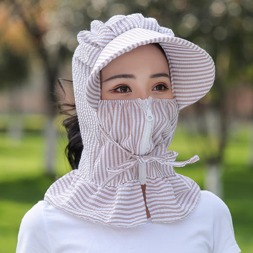 FS7074帽子遮阳帽女士防晒紫外线大沿骑车护脸户外可折叠夏季妈妈太阳帽 商品图3