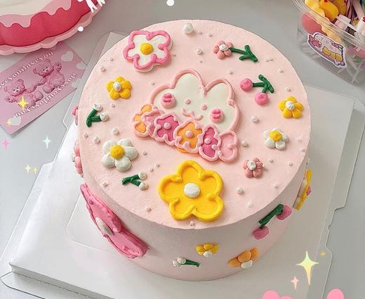小兔子花花手绘方形/圆形蛋糕-低糖处理无添加 商品图3