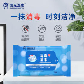 【开学必备】国光湿巾 消毒湿巾10片 10包箱规订货【GPQ】