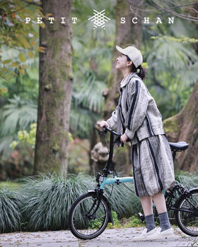 PETIT SCHAN小闪 CLO#083  Grandma’s pumpkin 婆婆的南瓜 日本进口棉麻混纺面料条纹设计款南瓜裤