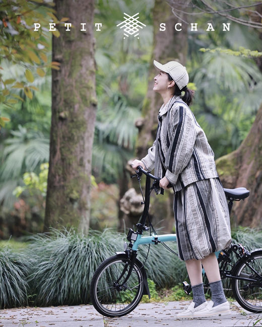 PETIT SCHAN小闪 CLO#083  Grandma’s pumpkin 婆婆的南瓜 日本进口棉麻混纺面料条纹设计款南瓜裤 商品图0