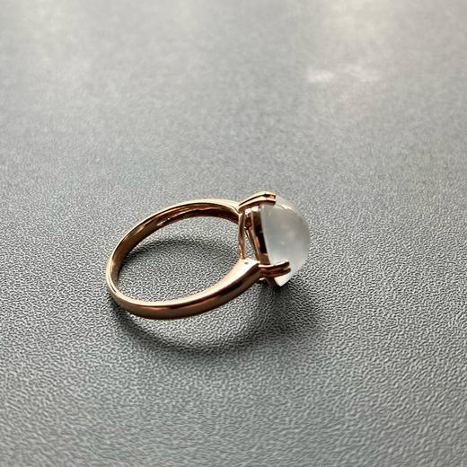 玻璃种雪花棉大蛋面戒指18k玫瑰金镶嵌 商品图8