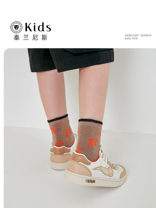 泰兰尼斯kids新款儿童撞色板鞋男童鞋休闲轻便学生小白鞋男孩鞋子T02D2A1844 商品图1