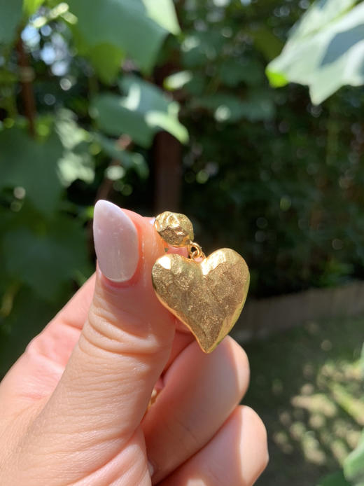 417-10小众品 Mer复古摩登 金色桃心 耳环项链套装 跑量特 商品图13